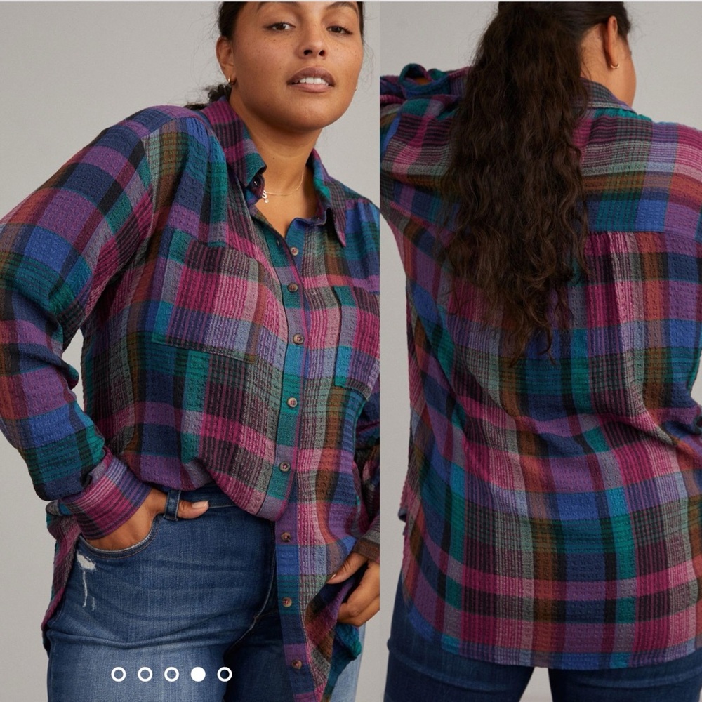 Anthropologie Pilcro Seamed Tunic Buttondown